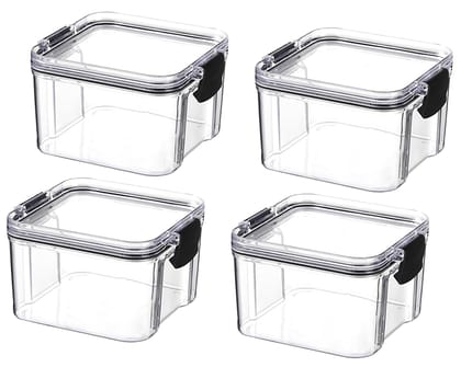 Kuber Industries Extra Small Refrigerator Storage CrisperFridge Container with Airtight Lid-Pack of 4 Transparent-Kuber Industries Extra Small Refrigerator Storage Crisper/Fridge Container with A