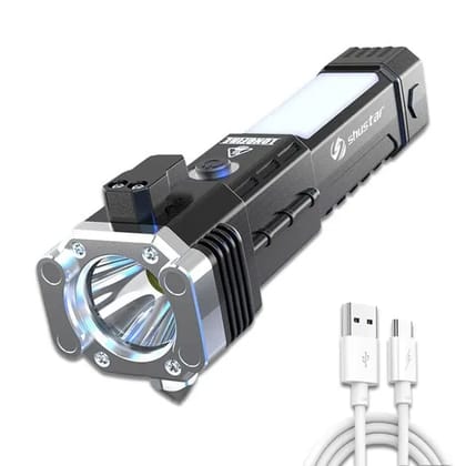 Portable Rechargeable Torch with Powerbank-Buy 1