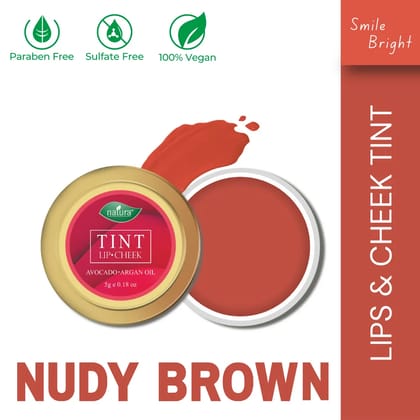 Natura Lip Tint Lip Cheek The Change With Richness Jojoba Oil, Argon Oil And Vitamin E For Lips, Blush & Eyeshadow for Women & Girls  ( Nudy Brown )-Perssian Red