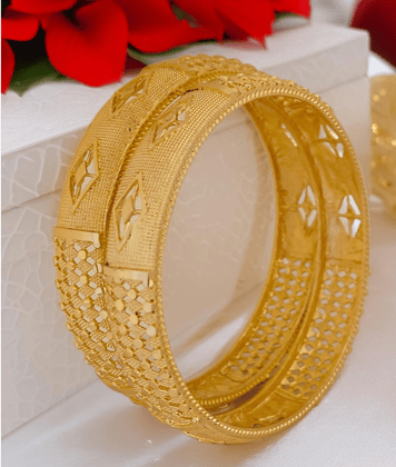 Jewels Kafe Gold Plated Bangle Set-2.4