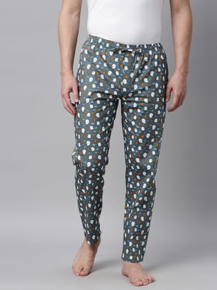 Grey Printed Lounge Pant-M