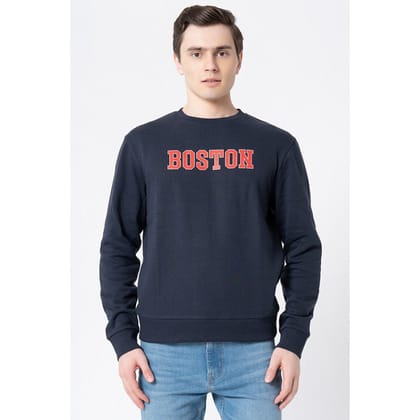 Red Tape Men's Navy Graphic Print Sweatshirt