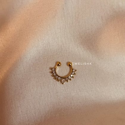 Crystal Septum Nose Ring-Gold