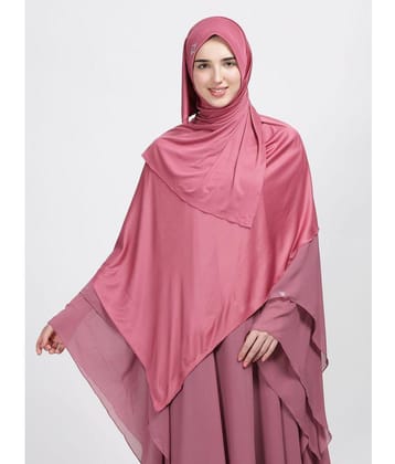 REVEIL Pink Polyester Stitched Hijab - Single - Free Size