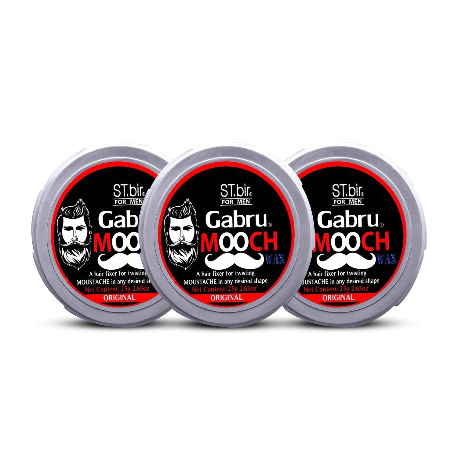 Gabru ST.bir Men's Mooch Wax 25gm (Pack of 3)