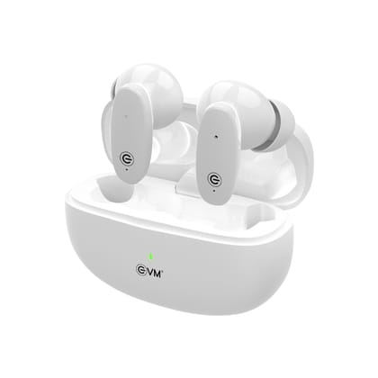 EVM EnBuds Pro TWS 44 Hours Playtime, Type C Charging Port , 13mm Speakers, 500 mAh Battery & BT 5.3-1, White