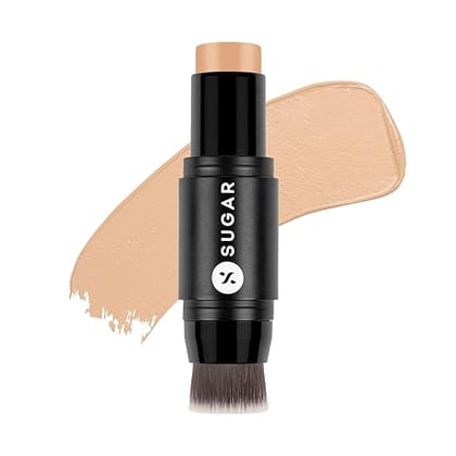 SUGAR Cosmetics - Ace Of Face - Foundation Stick - 37 Freddo (Medium Beige Foundation with Golden Peach Undertone) - Waterproof, Full Coverage Foundation for Women with Inbuilt Brush | Mini - 7 g