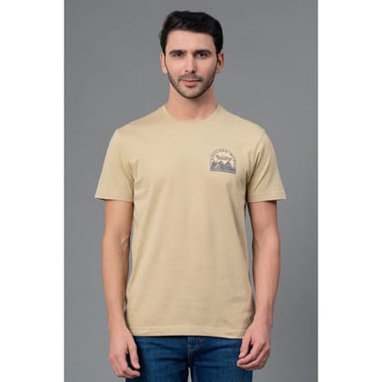 Red Tape Casual Olive T-Shirt for Men | Graphic Print Half Sleeve T-Shirt | Round Neck Cotton T-Shirt