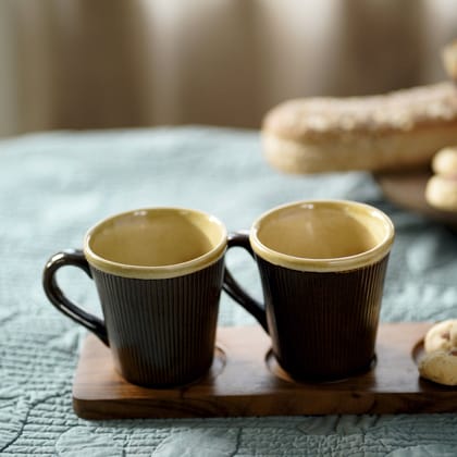 BHOR COFFEE CARAMEL MUGS (Set of 2)-BROWN / CERAMIC / 2 MUG