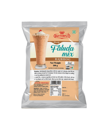 Butterfly Ready Faluda Mix (Rajbhoj Pouch) (Weight - 90g) by Butterfly Dessert Mixes and Bakery Needs.