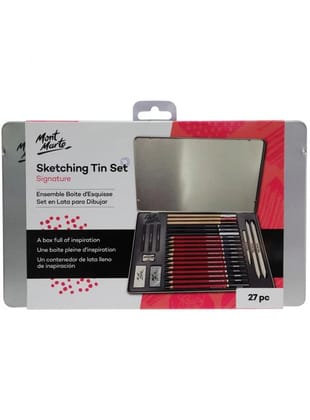 Mont Marte Signature Sketching Tin Set Of 27 Pc