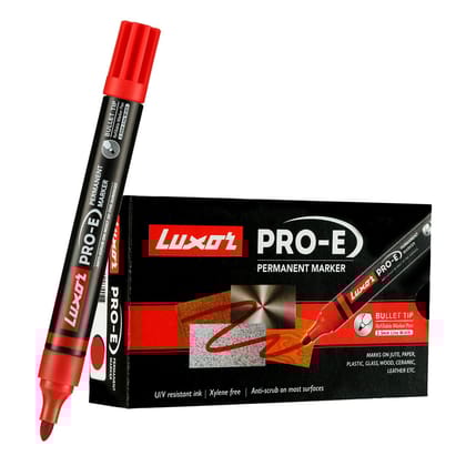 Luxor Refillable Permanent Marker In Brilliant Red Pack Of 10