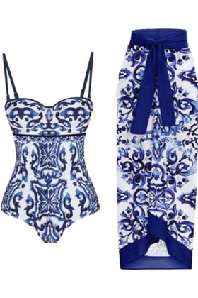 Blue Monokini with Sarong S