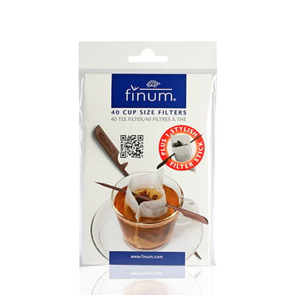 FINUM Cup size white, 40 Tea Filter + stick 40 cup size