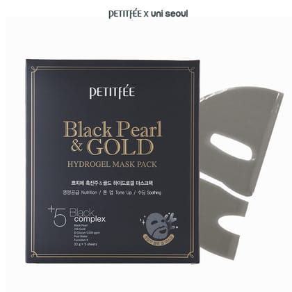 Black Pearl & Gold Hydrogel Face Mask - Made in Korea-Face Mask - 1 PC