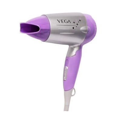 VEGA Galaxy 1100 Watts Foldable Hair Dryer With Heat & Cool Setting And Detachable Nozzle (VHDH-06)