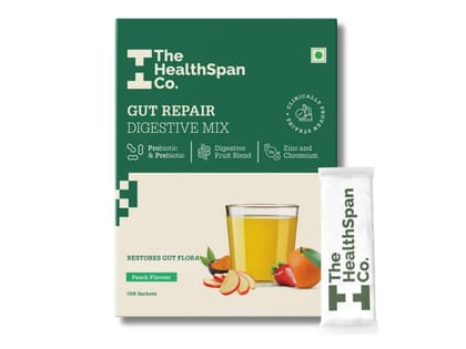 The Healthspan Co. Gut Health Mix | Improves Digestion & Immunity in Men & Women | Probiotics + Digestive Food Blend + Zinc + Chromium | 15 Days Pack