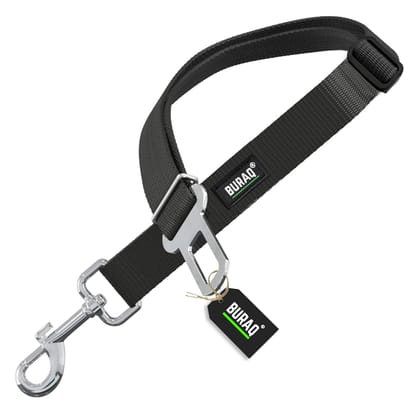 Buraq Heavy Duty Dog Seat Belt, Retractable Dog Car Harness, Nylon & Strong Hook, Adjustable Pet Safety Seat Belts for Vehicle