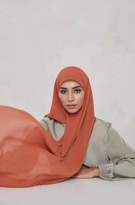 Premium Chiffon Hijab - Apricot-Apricot