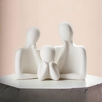 Couple Family Statue | Ceramic Thinker Sculpture | Home Decor Items for Living Room
