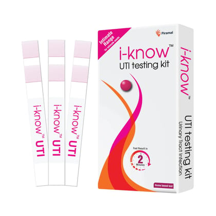 i-know UTI testing kit | 3 test strips | Home based urine test | Result in 2mins | Test for Urinary Tract Infection| Detects Le & Ni in Urine