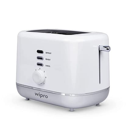 Wipro Vesta Bread Toaster 800-Watt Auto Pop-up with Removable Crumb Tray