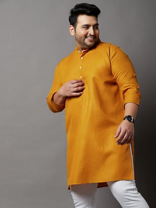 Men Plus Size Rang Solid Kurta-Men Plus Size Rang Solid Kurta - 7XL