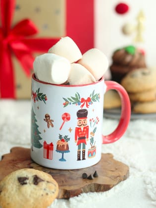 Nutcracker Christmas Coffee Mug-Red Ceramic