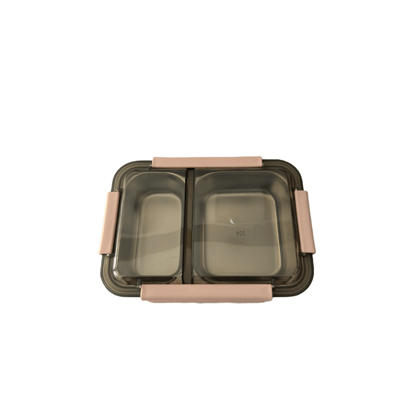 2 Compartment Lunch Box: Spacious and Convenient Meal Storage Solution-Peach