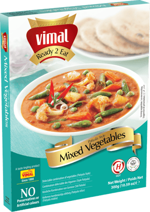 VIMAL Ready to Cook and EatPatiyala Style Mixed Vegetables Instant Mix Vegetarian with No Added Preservative and Colours - 300g