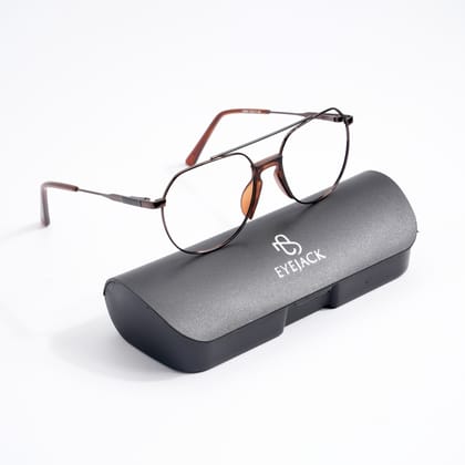 EyeJack DISK Brown & Black Wayfarer Eyeglasses for Men & Women (128607CL204-C3)