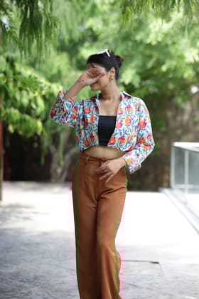 Ek Anar Sau Bimar Print 100% Cotton Full Sleeves Women's Shirt-m