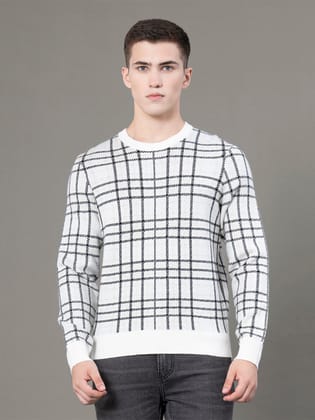 Red Tape Round Neck Pattern Sweater for Men | Ultimate Comfort