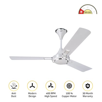 Exado Pro AS Anti Dust High Speed Ceiling Fan for Home 1.2 m, Pearl White