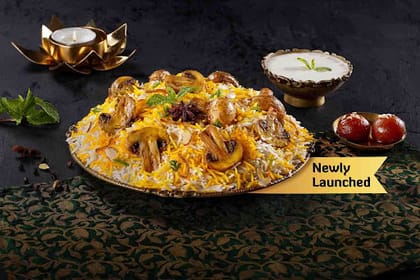 Taj-e-Khumb Biryani (Mushroom Biryani - Serves 2)