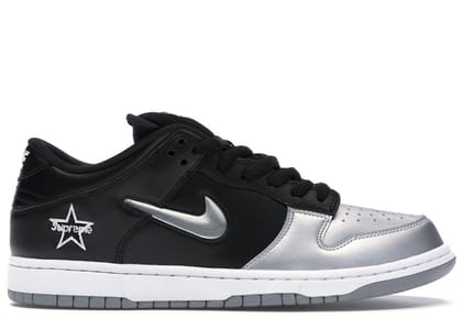 Nike Sb Dunk Low Supreme Jewel Swoosh Silver-UK 5.5