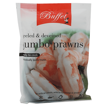 Buffet Ready To Cook - Jumbo Prawns (Peeled & Deveined), 250 G Pouch