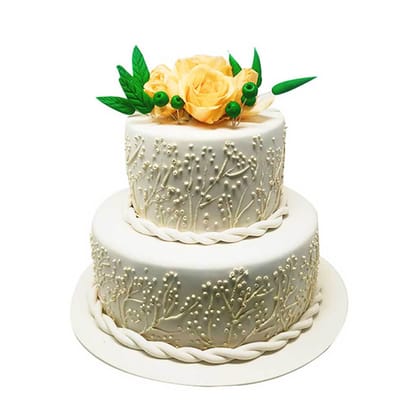 2 Tier Flower Cake-Egg