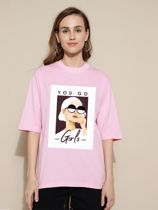 You Go Pink Oversized Unisex T-shirt-S / Pink