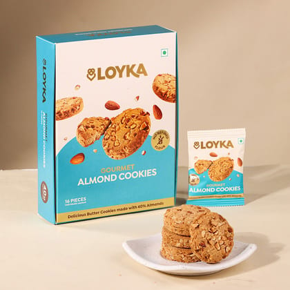 Almond Cookies (No Maida) 16 Pcs Box-Pack of 1