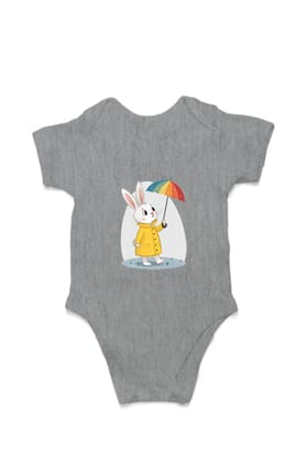 Bunny in Raincoat – Ready for a Rainy Day!-Grey Melange / 0-5Months