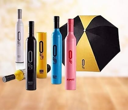 Umbrella-Bottle Shaped Umbrella  Polyester Wine Bottle Umbrella-Free Size