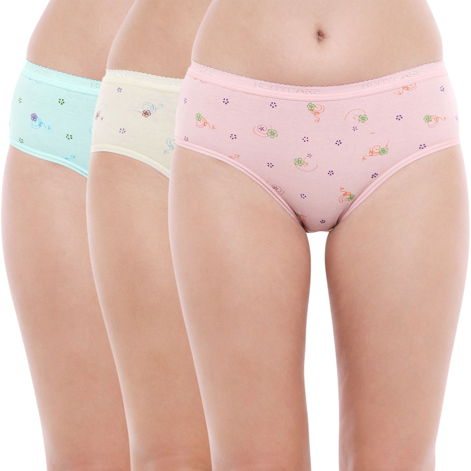 Bodycare women's combed cotton assorted Hipster Panty Pack of 3 ( E3000 )