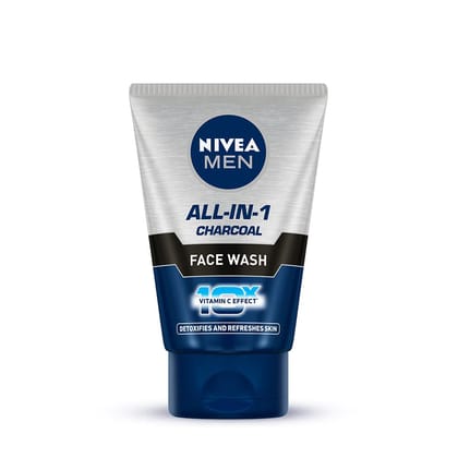 Nivea Men Face Wash, All In 1 Charcoal, 100g