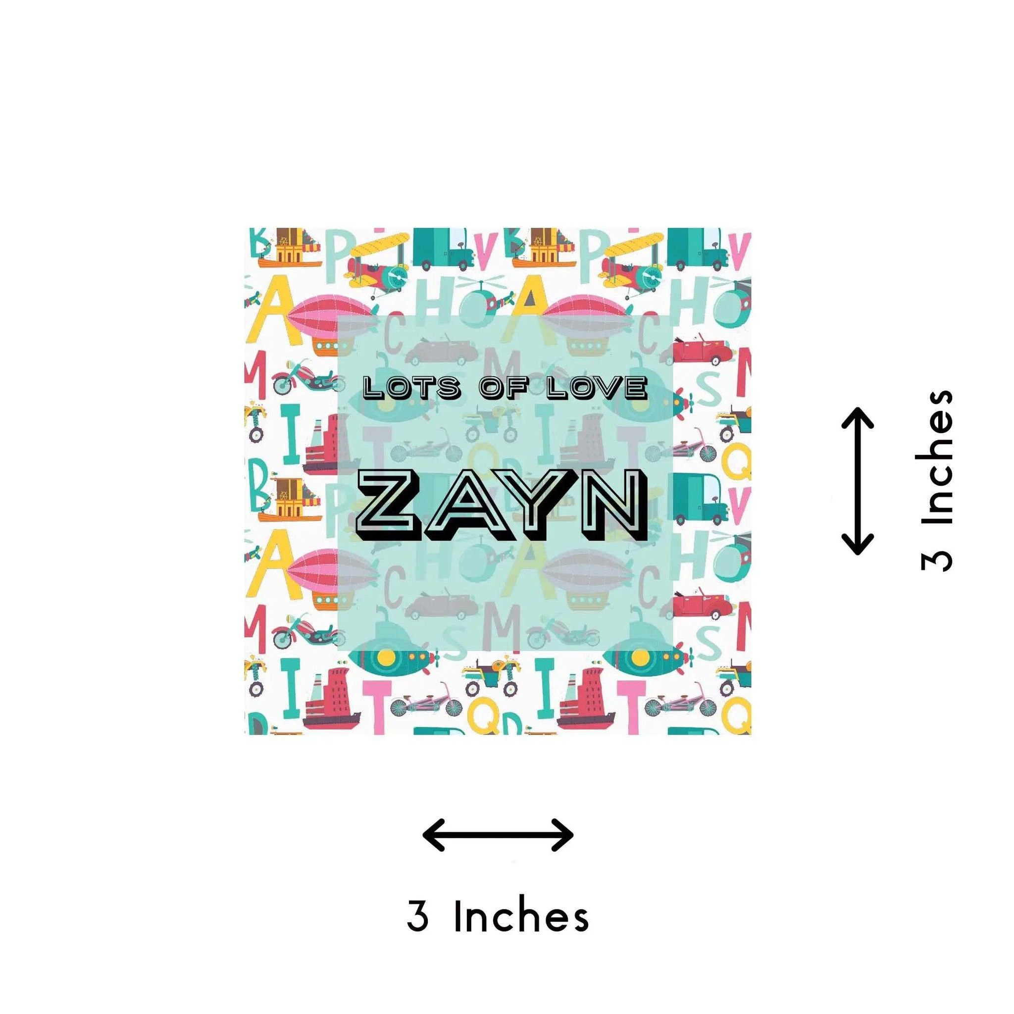 Gift tags / Gift Stickers - A to Z theme-Lots Of Love / Flat Cards - No Ribbons / Set of 10