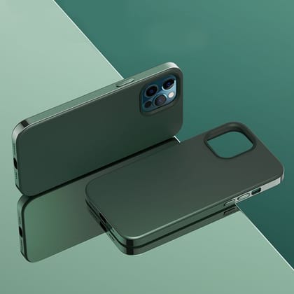 iPhone 12/12Pro Back Cover / Galaxy Silicone Cases With Electroplated Sides-Cyprus Green