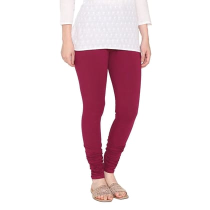 Women's Cotton Churidar leggings (Free Size) - Violet