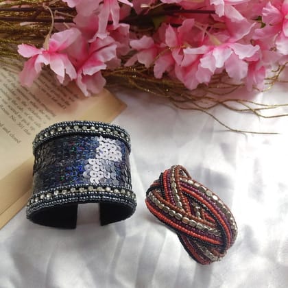 Beaded Bangles-Black