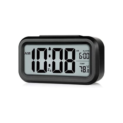 Digital Alarm Clock, Plastic, Black