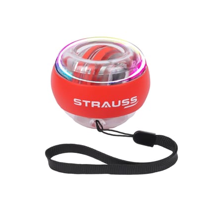 STRAUSS Wrist Gyro Ball: Ideal for wrist training, strengthening arms, fingers, and muscles. Self-starting with LED light.-STRAUSS Wrist Gyro Ball | Ideal for Wrist Training, Strengthening Arms, 